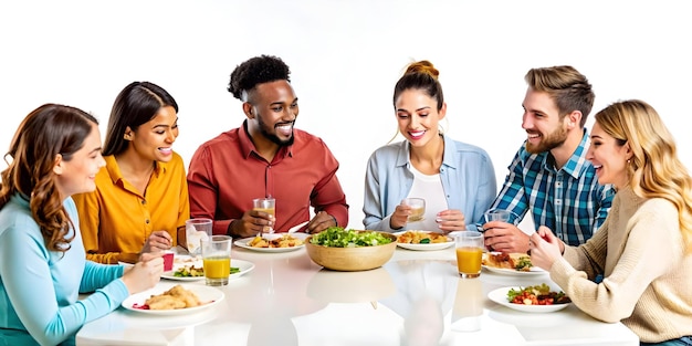 Zadowoleni użytkownicy przy stole